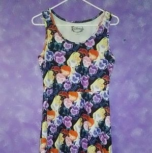 Hot Topic Alice in Wonderland Pansies print dress